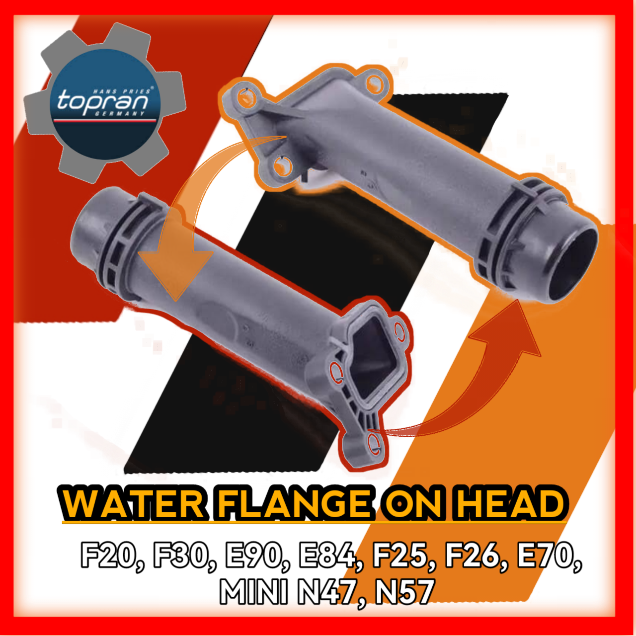 Water Flange On Head F20 F30 E90 E84 F25 F26 E70 Mini N47 N57 410223