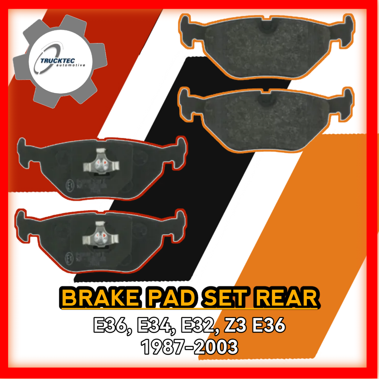 Brake Pad Set Rear E36 E34 E32 Z3 E36 1987 to 2003 409981TT