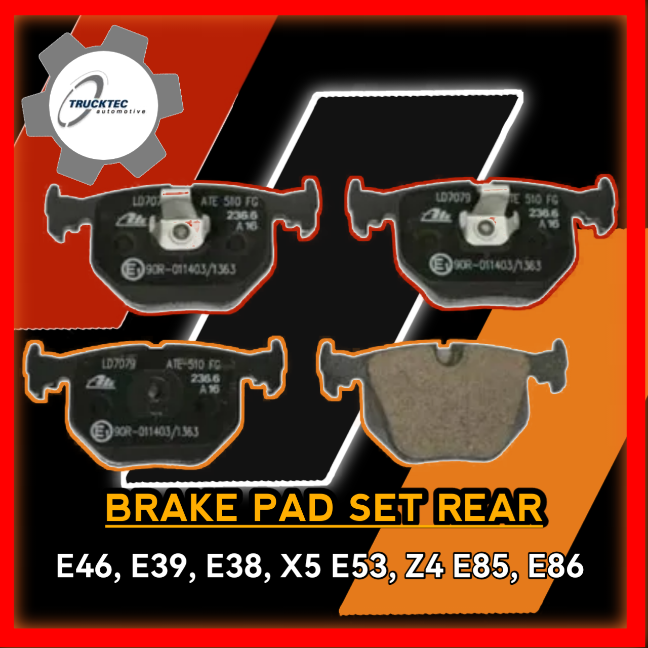 Brake Pad Set Rear E46 E39 E38 X5 E53 Z4 E85 E86 409965TT