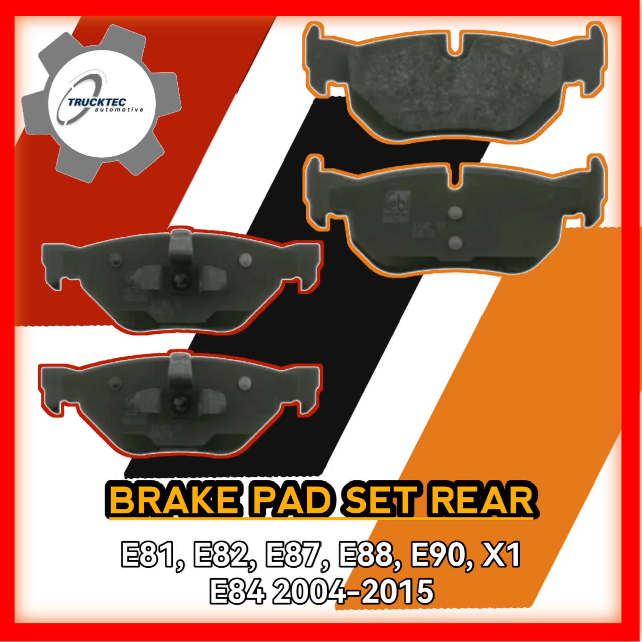 Brake Pad Set Rear E81 E82 E87 E88 E90 X1 E84 2004 to 2015