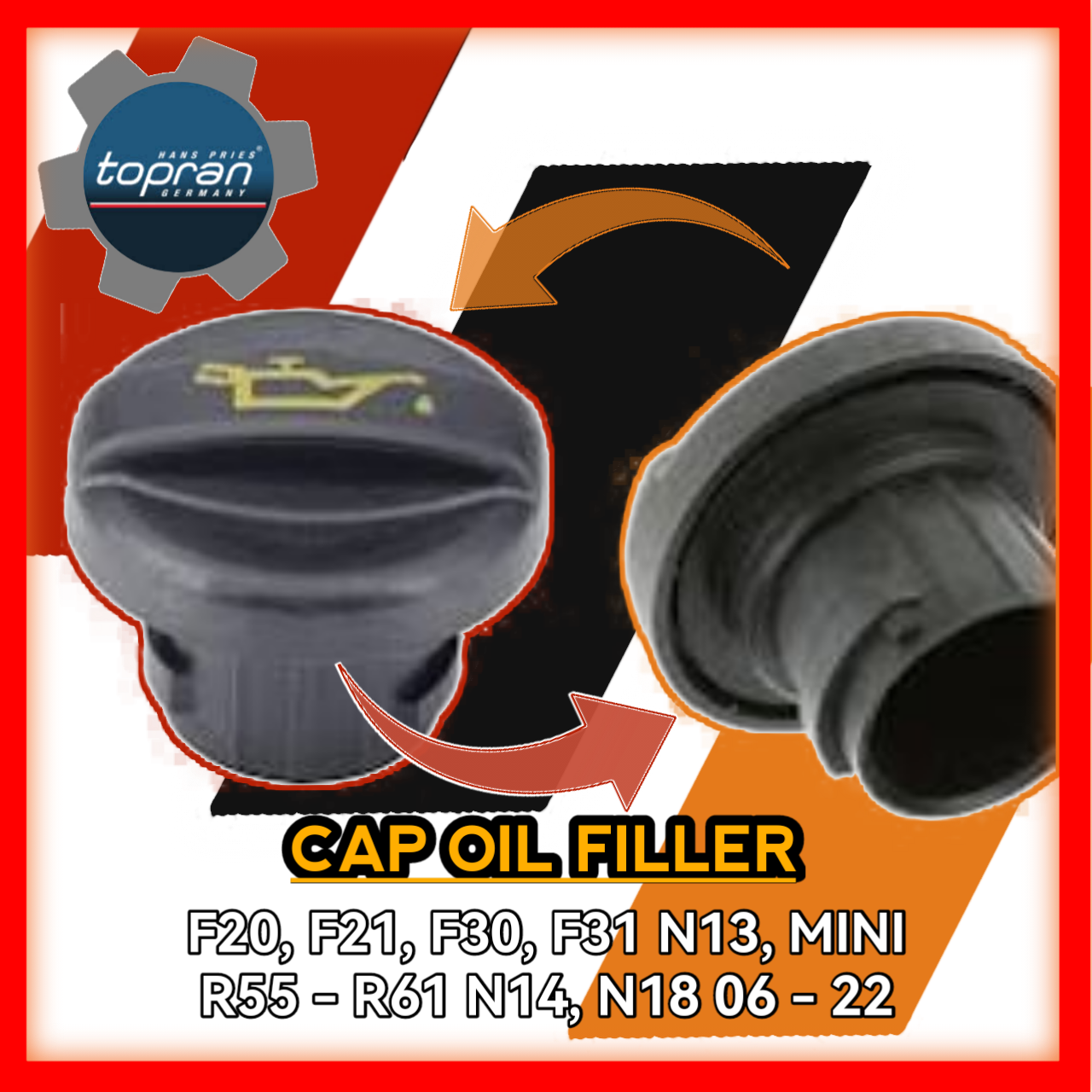 Cap Oil Filler F20 F21 F30 F31 N13 Mini R55 to R61 N14 N18 2006 to 2022