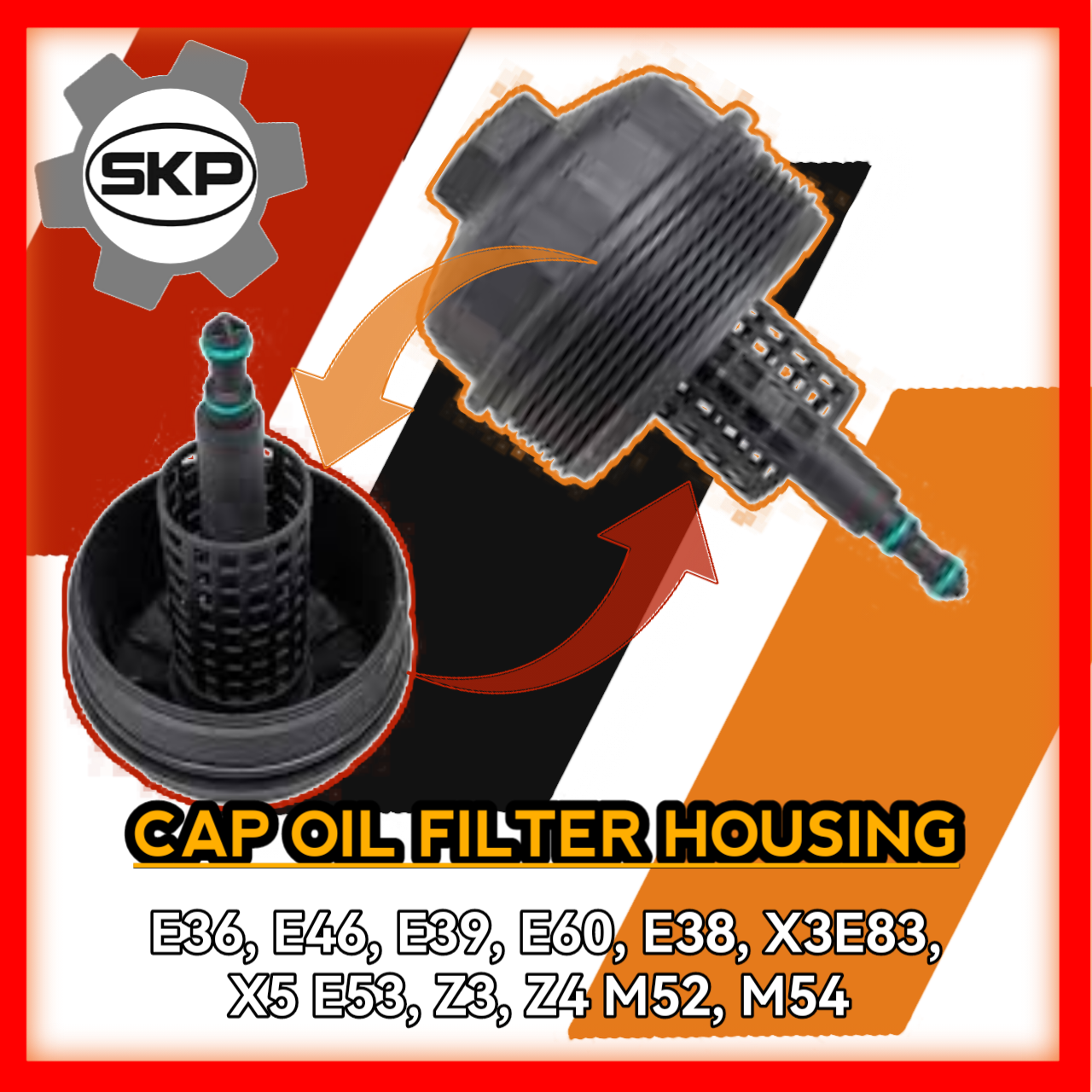 Cap Oil Filter Housing E36 E46 E39 E60 E38 X3 E83 X5 E53 Z3 Z4 M52 M54