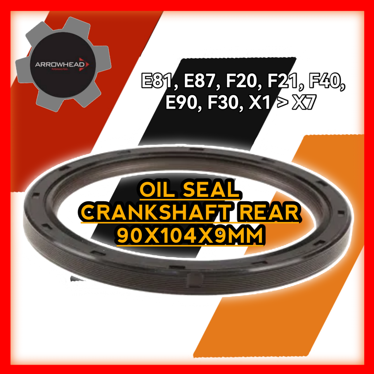 Oil Seal Crankshaft Rear 90x104x9mm E81 E87 F20 F21 F40 E90 F30 X1 X2 X3 X4 X5 X6 X7