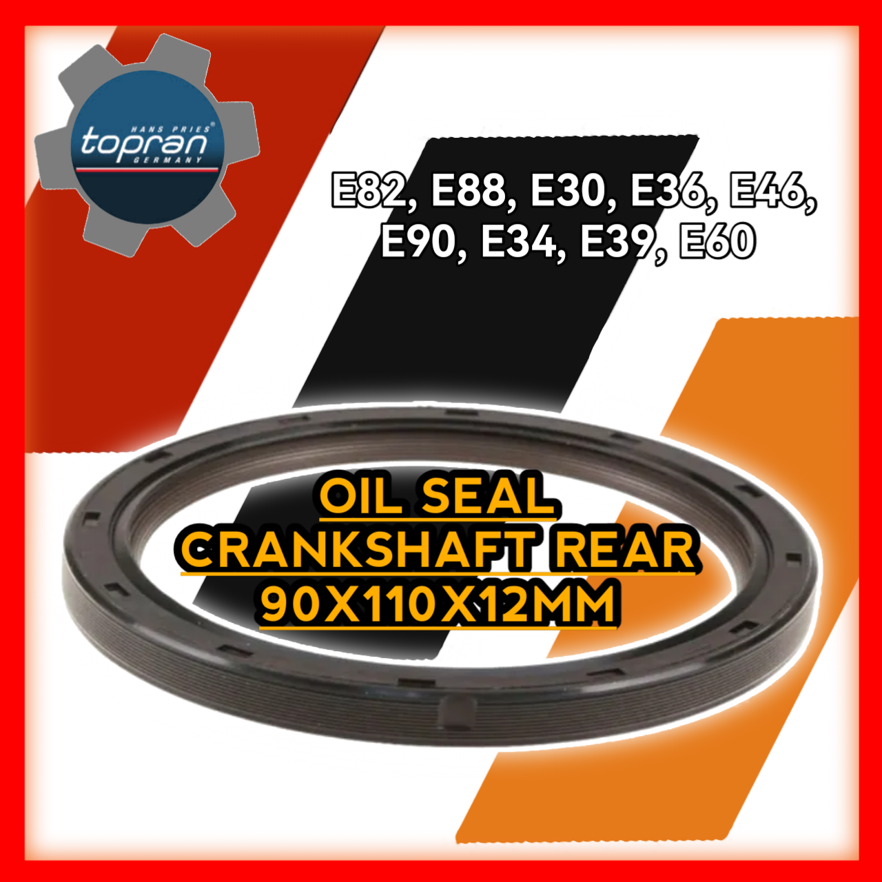 Oil Seal Crankshaft Rear 90x110x12mm E82 E88 E30 E36 E46 E90 E34 E39 E60