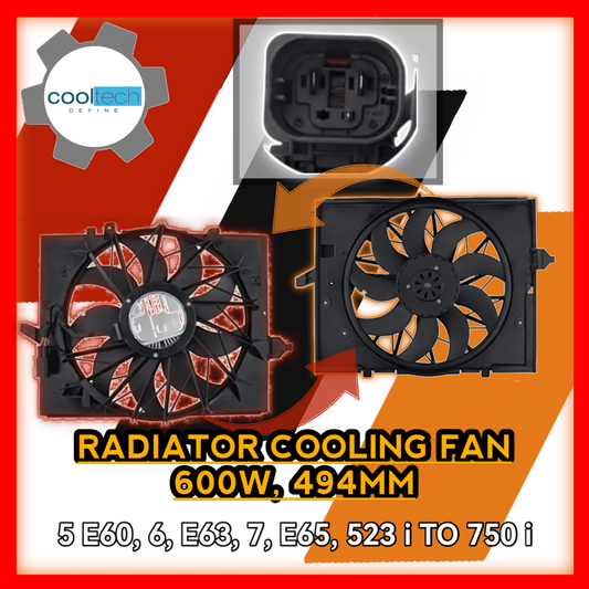 Radiator Cooling Fan 3Pin 600W 494mm 5 E60 6 E63 7 E65 523i to 750 i