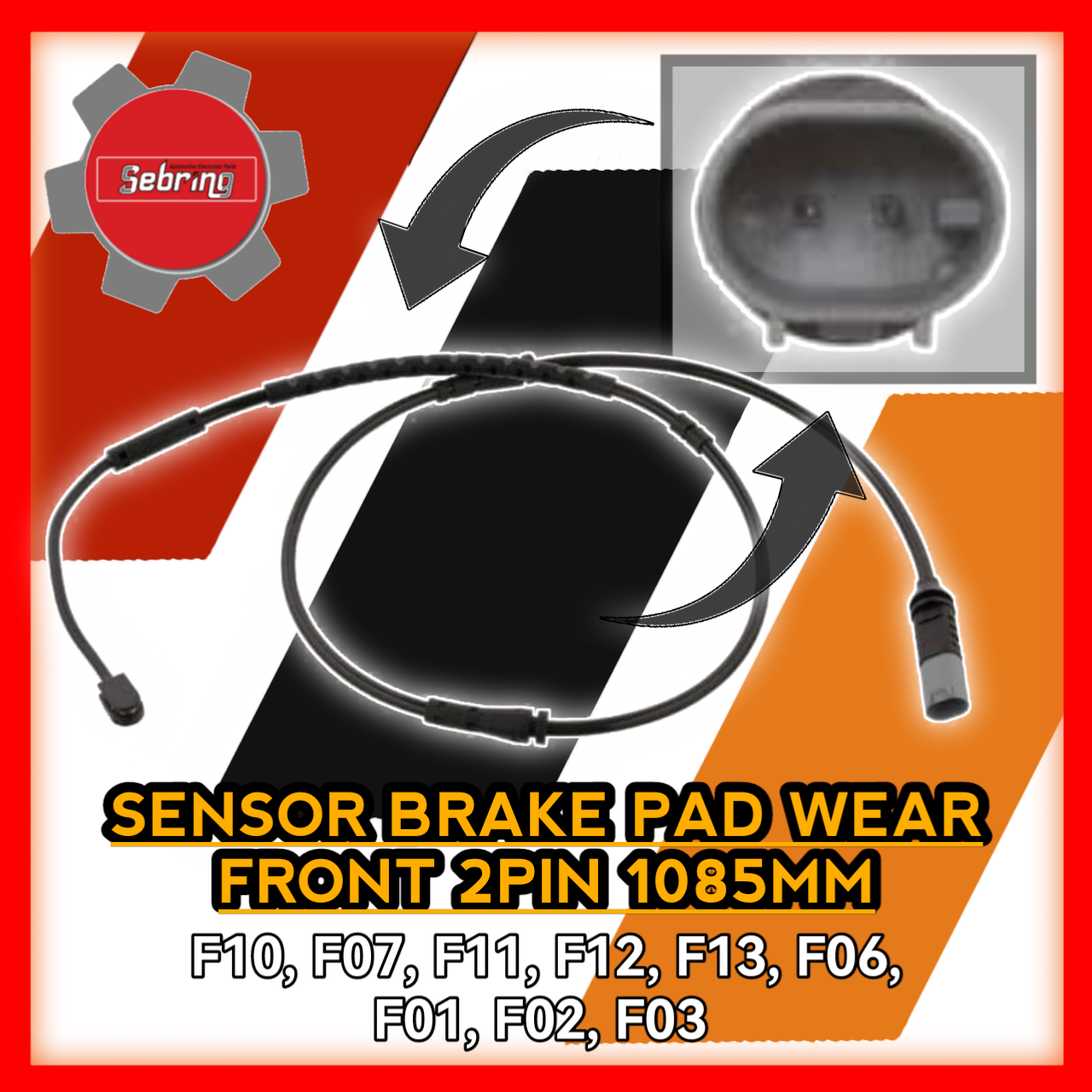 Sensor Brake Pad Wear Front 2pin 1085mm F10 F07 F11 F12 F13 F06 F01 F02 F03