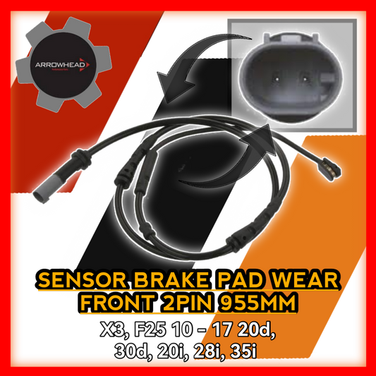 Sensor Brake Pad Wear Front 2pin 955mm X3 F25 2010 to 2017 320d 330d 320i 328i 335i