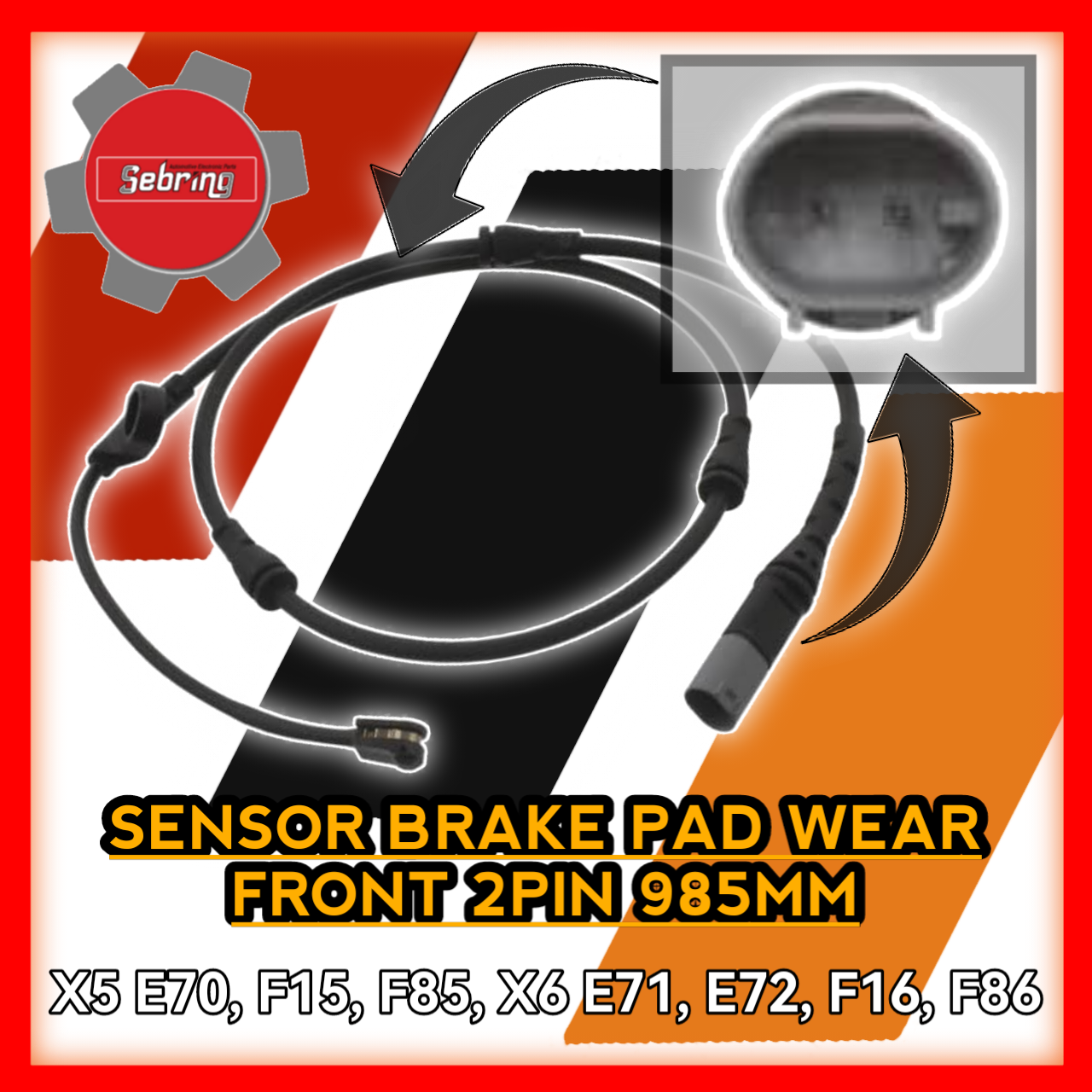 Sensor Brake Pad Wear Front 2pin 985mm X5 E70 F15 F85 X6 E71 E72 F16 F86 409999