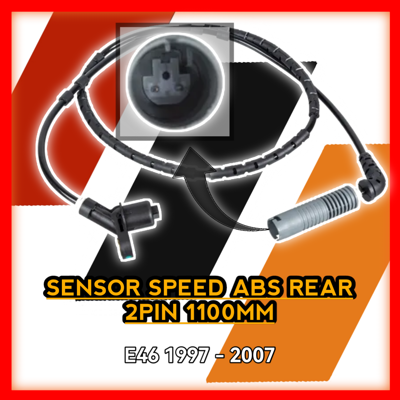 Sensor Speed ABS Rear 2pin 1100mm E46 1997 to 2007