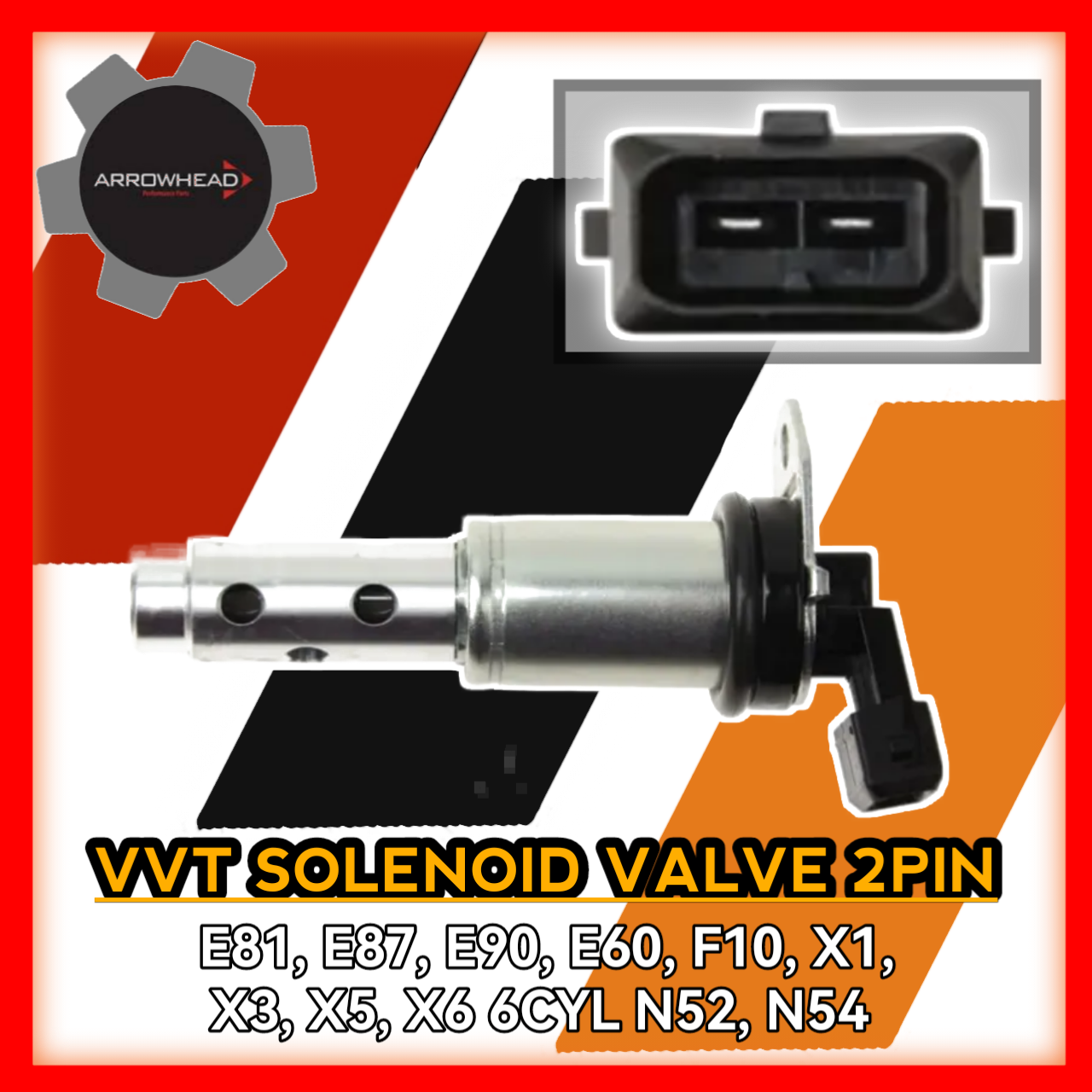 VVT Solenoid Valve 2pin E81 E87 E90 E60 F10 X1 X3 X3 X5 X6 6CYL N52 N54 423885