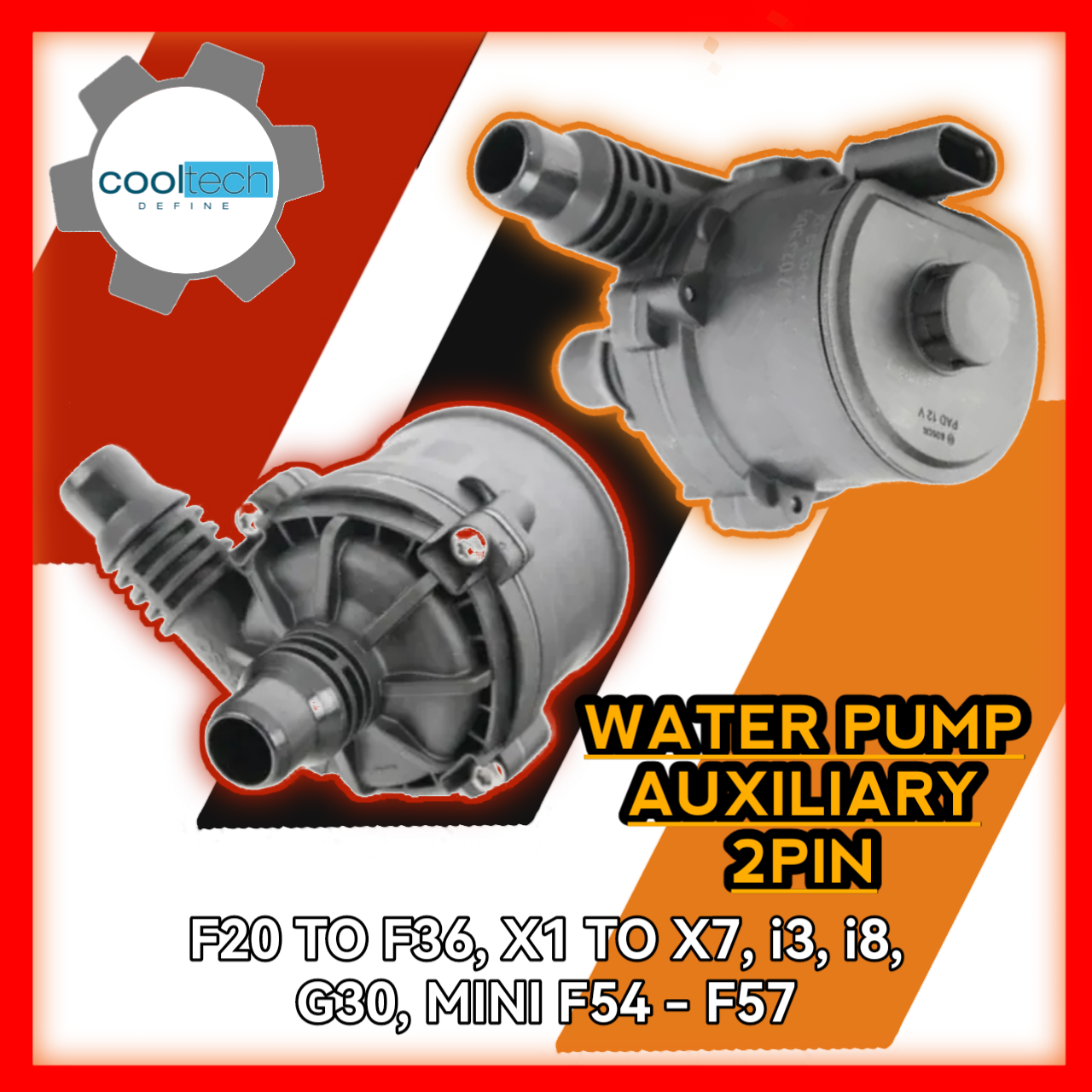 Water Pump Auxiliary 2pin F20 F21 F22 F23 F24 F25 F26 F29 F30 F31 F32 F33 F34 F36 X1 X2 X3 X4 X5 X6 X7 i3 i8 G30 Mini F54 F55 F56 F57