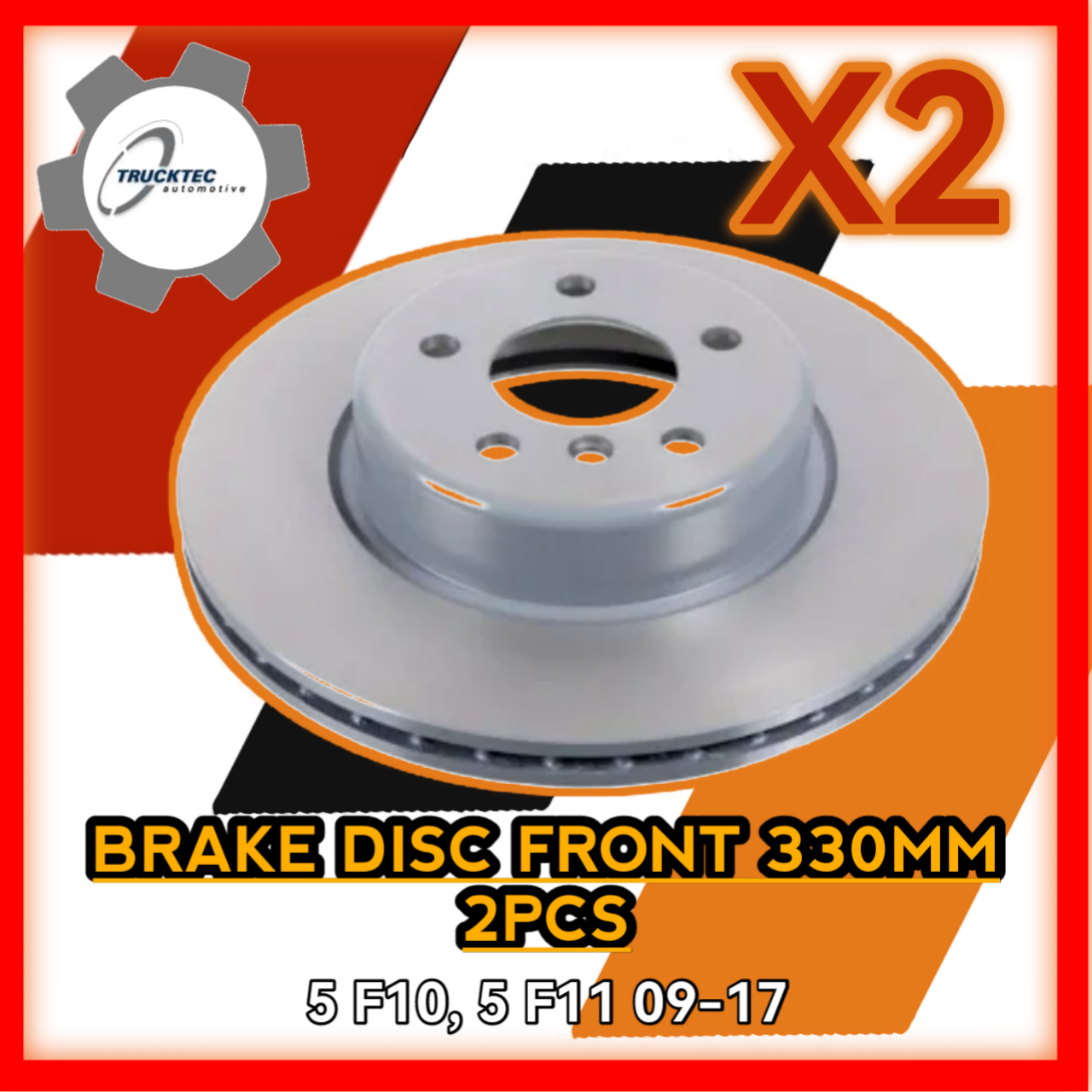 Brake Disc Front 330mm 2pcs 5 F10 5 F11 2009 to 2017 409988TT