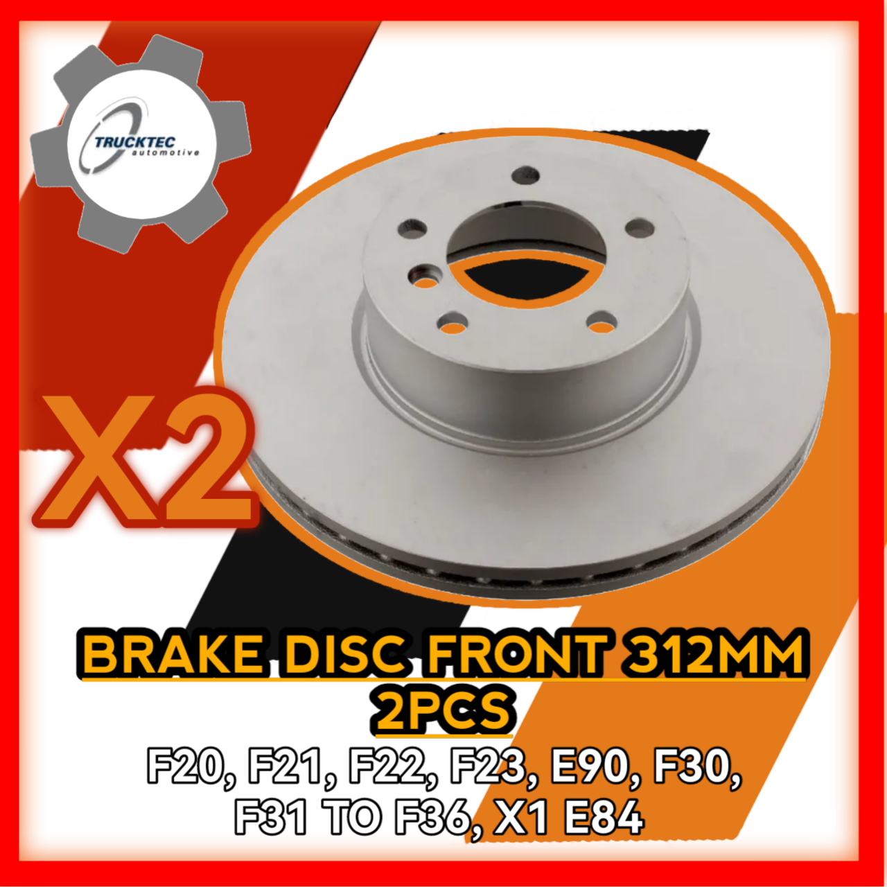 Brake Disc Front 312mm 2pcs F20 F21 F22 F23 E90 F30 F31 to F36 X1 E84 400245TT