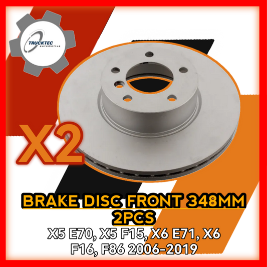 Brake Disc Front 348mm 2pcs X5 E70 X5 F15 X6 E71 X6 F16 E86 2006 to 2019 400248TT