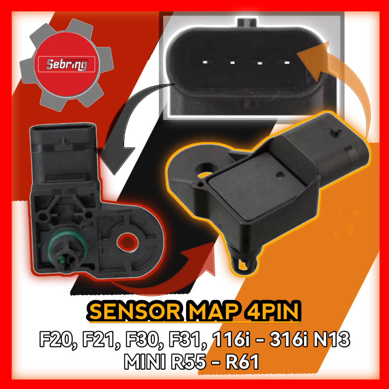 Sensor Map 4pin F20 F21 F30 116i to 316i N13 Mini R55 to R61