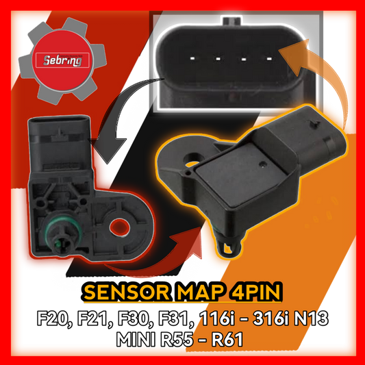 Sensor Map 4pin F20 F21 F30 116i to 316i N13 Mini R55 to R61